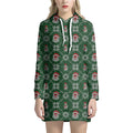 Santa Claus Knitted Pattern Print Pullover Hoodie Dress