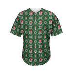 Santa Claus Knitted Pattern Print Men's Baseball Jersey