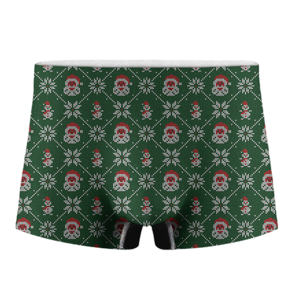 Santa Claus Knitted Pattern Print Men's Boxer Briefs