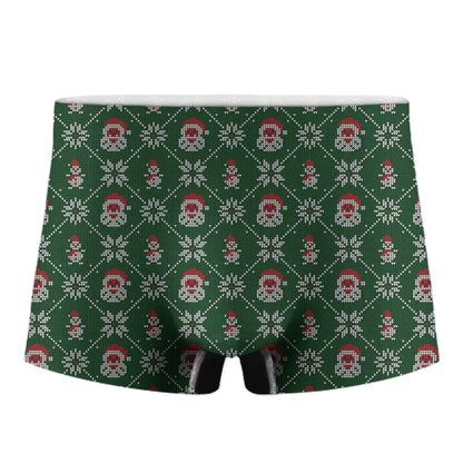 Santa Claus Knitted Pattern Print Men's Boxer Briefs