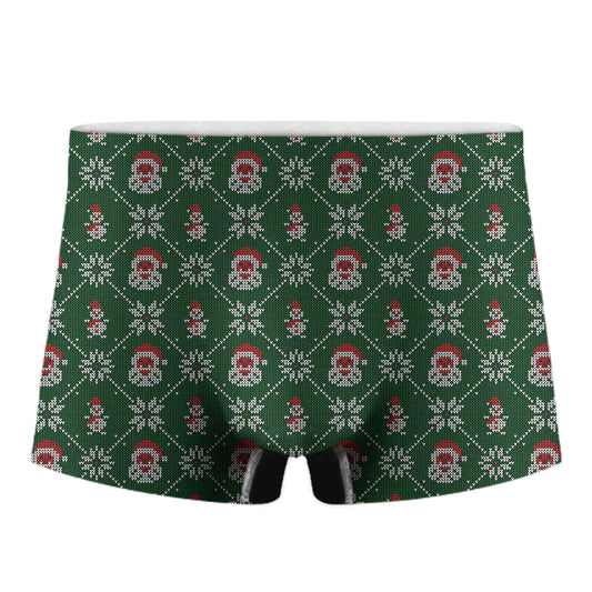 Santa Claus Knitted Pattern Print Men's Boxer Briefs