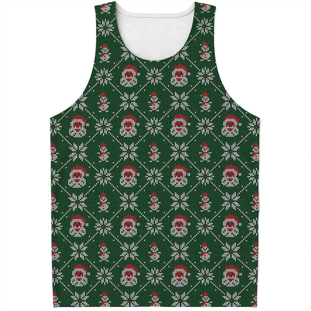 Santa Claus Knitted Pattern Print Men's Tank Top