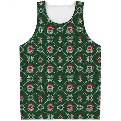 Santa Claus Knitted Pattern Print Men's Tank Top
