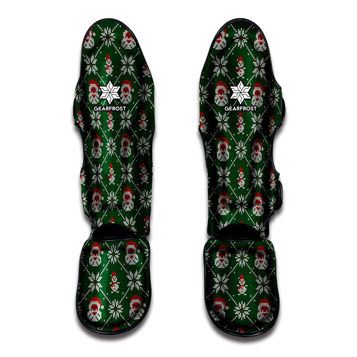 Santa Claus Knitted Pattern Print Muay Thai Shin Guard