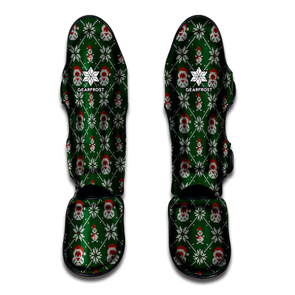 Santa Claus Knitted Pattern Print Muay Thai Shin Guard