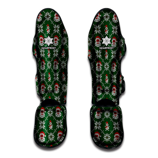 Santa Claus Knitted Pattern Print Muay Thai Shin Guard