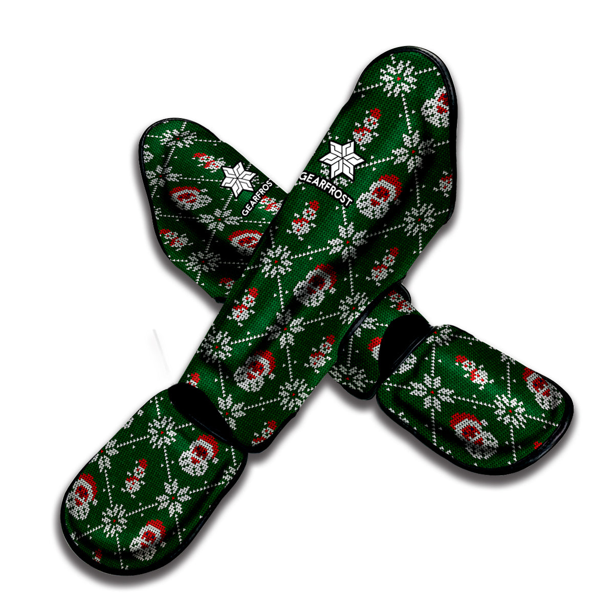 Santa Claus Knitted Pattern Print Muay Thai Shin Guard