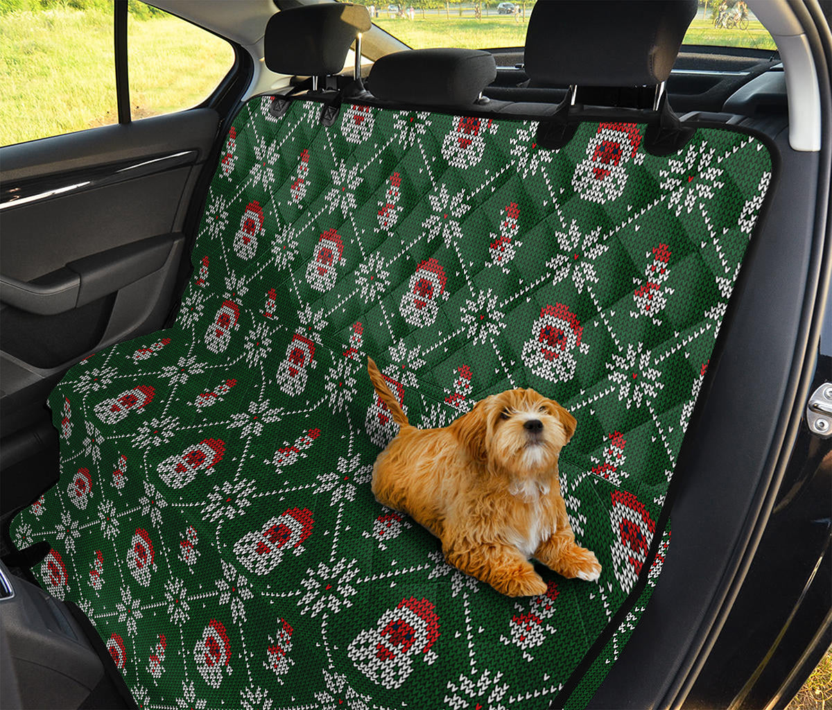 Santa Claus Knitted Pattern Print Pet Car Back Seat Cover