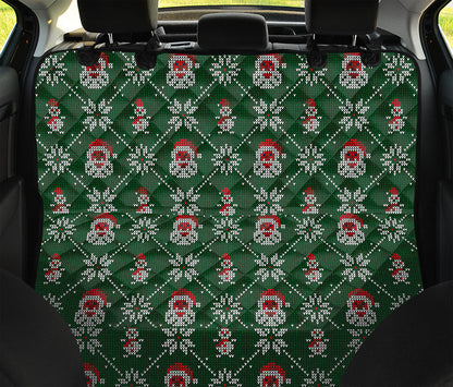 Santa Claus Knitted Pattern Print Pet Car Back Seat Cover