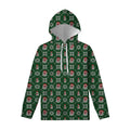Santa Claus Knitted Pattern Print Pullover Hoodie