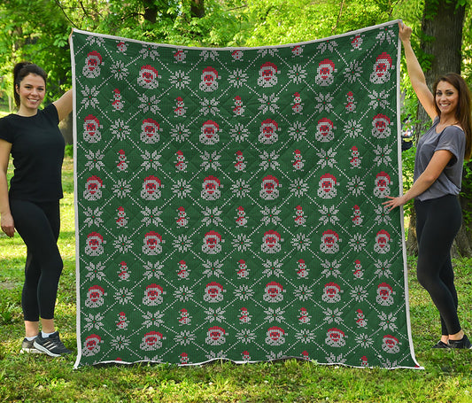 Santa Claus Knitted Pattern Print Quilt
