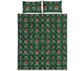 Santa Claus Knitted Pattern Print Quilt Bed Set