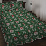 Santa Claus Knitted Pattern Print Quilt Bed Set