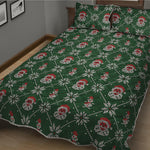 Santa Claus Knitted Pattern Print Quilt Bed Set