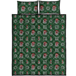 Santa Claus Knitted Pattern Print Quilt Bed Set