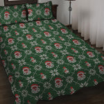 Santa Claus Knitted Pattern Print Quilt Bed Set
