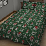 Santa Claus Knitted Pattern Print Quilt Bed Set