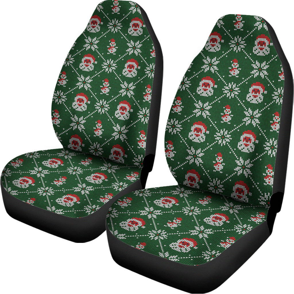 Santa Claus Knitted Pattern Print Universal Fit Car Seat Covers