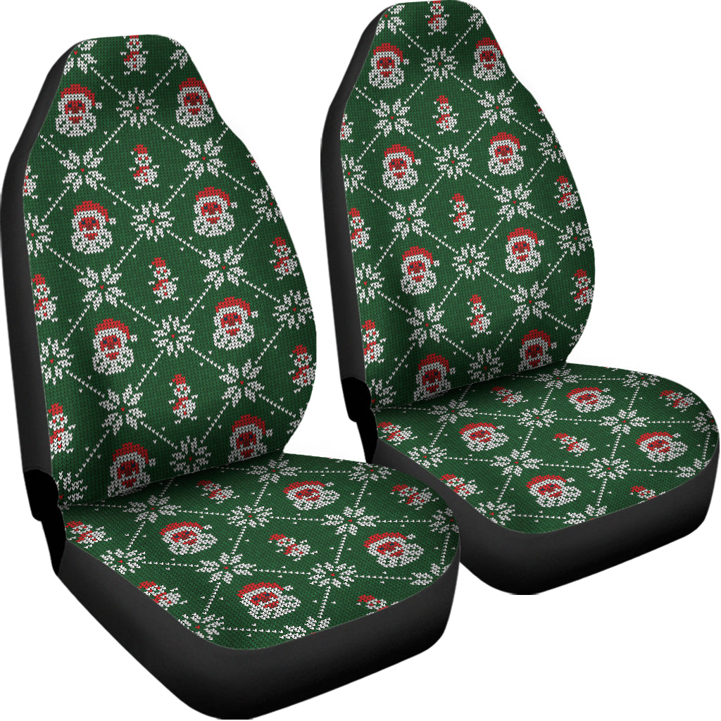 Santa Claus Knitted Pattern Print Universal Fit Car Seat Covers