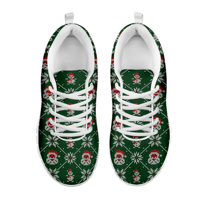 Santa Claus Knitted Pattern Print White Sneakers