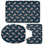 Santa Claus Llama Xmas Pattern Print 3 Piece Bath Mat Set
