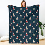 Santa Claus Llama Xmas Pattern Print Blanket