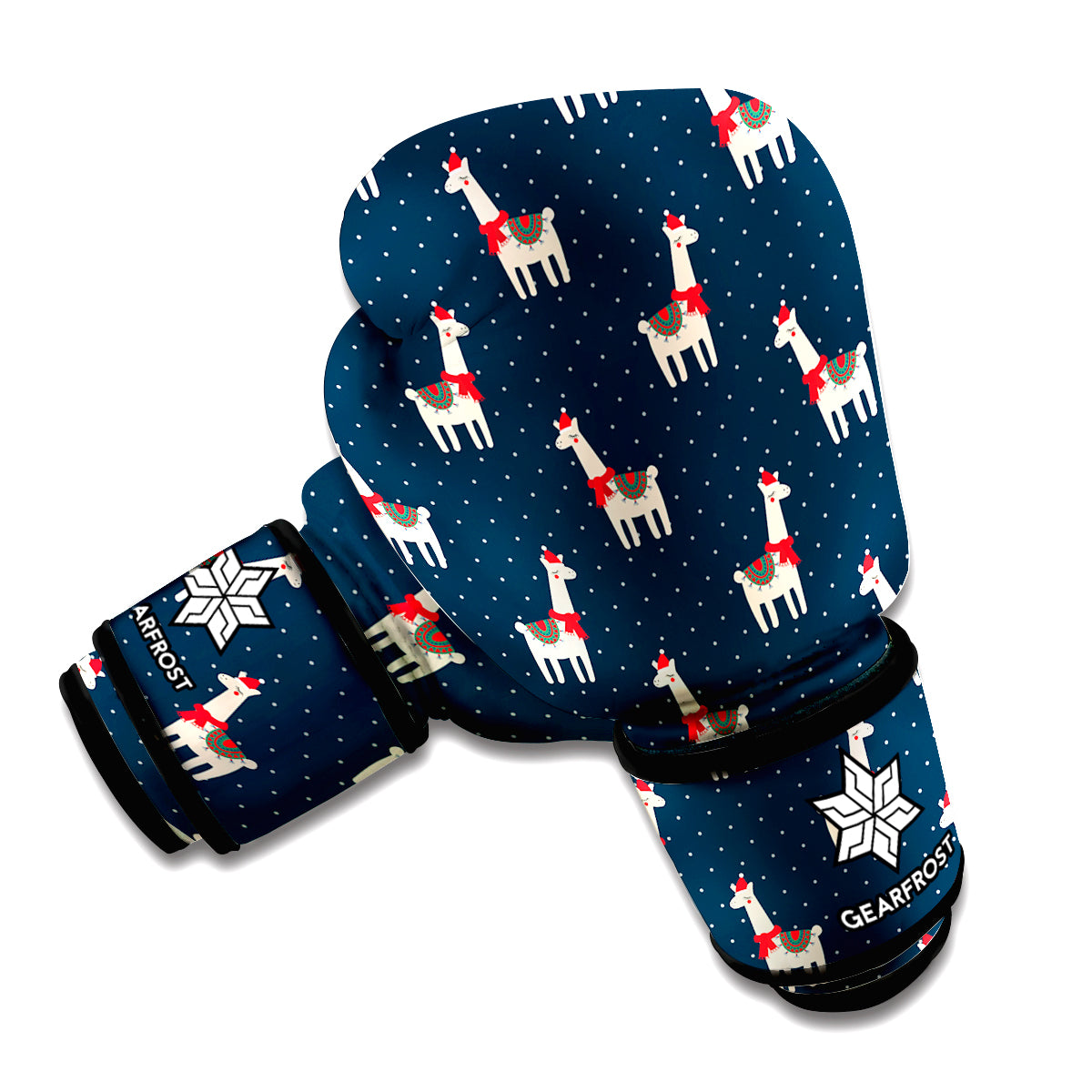 Santa Claus Llama Xmas Pattern Print Boxing Gloves