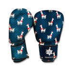 Santa Claus Llama Xmas Pattern Print Boxing Gloves