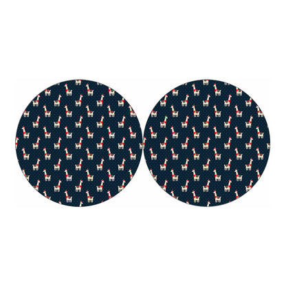 Santa Claus Llama Xmas Pattern Print Car Coasters