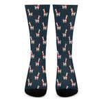 Santa Claus Llama Xmas Pattern Print Crew Socks