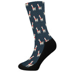 Santa Claus Llama Xmas Pattern Print Crew Socks