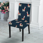 Santa Claus Llama Xmas Pattern Print Dining Chair Slipcover