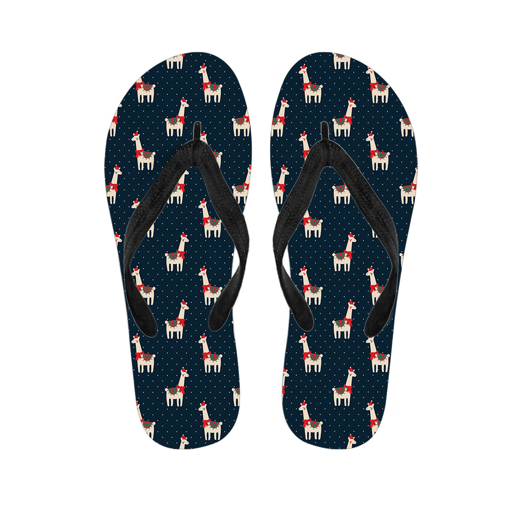 Santa Claus Llama Xmas Pattern Print Flip Flops