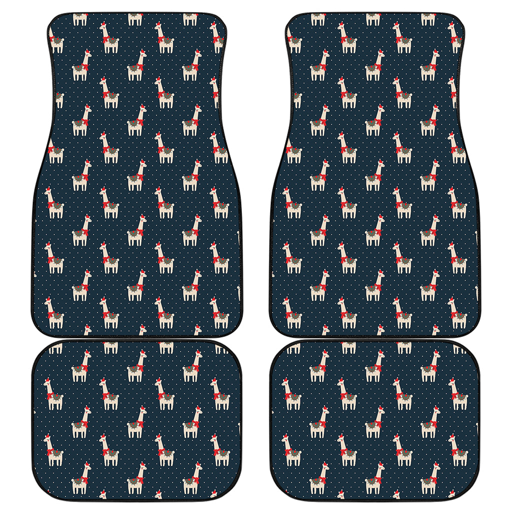 Santa Claus Llama Xmas Pattern Print Front and Back Car Floor Mats