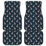 Santa Claus Llama Xmas Pattern Print Front and Back Car Floor Mats