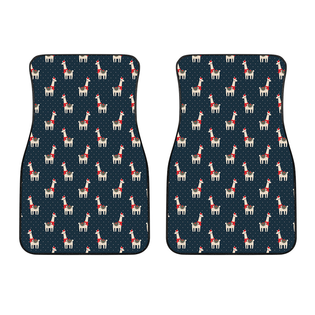 Santa Claus Llama Xmas Pattern Print Front Car Floor Mats