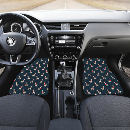 Santa Claus Llama Xmas Pattern Print Front Car Floor Mats