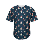 Santa Claus Llama Xmas Pattern Print Men's Baseball Jersey