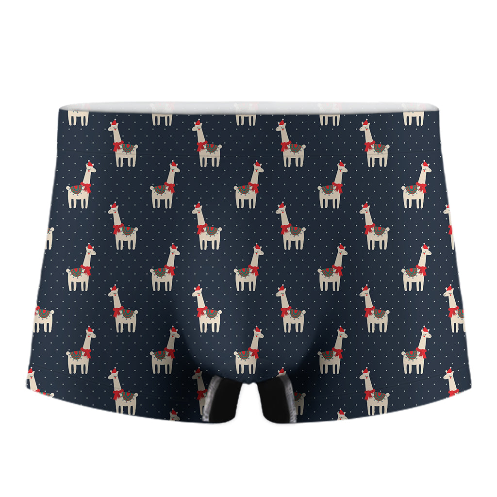 Santa Claus Llama Xmas Pattern Print Men's Boxer Briefs