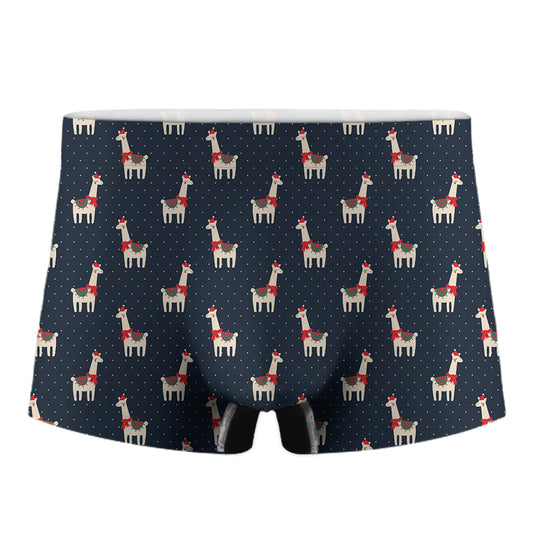 Santa Claus Llama Xmas Pattern Print Men's Boxer Briefs