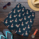 Santa Claus Llama Xmas Pattern Print Men's Shorts