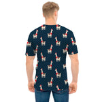 Santa Claus Llama Xmas Pattern Print Men's T-Shirt