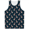 Santa Claus Llama Xmas Pattern Print Men's Tank Top