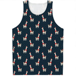 Santa Claus Llama Xmas Pattern Print Men's Tank Top