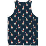 Santa Claus Llama Xmas Pattern Print Men's Tank Top