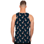 Santa Claus Llama Xmas Pattern Print Men's Tank Top