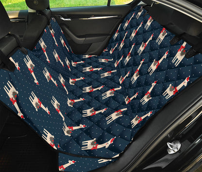 Santa Claus Llama Xmas Pattern Print Pet Car Back Seat Cover