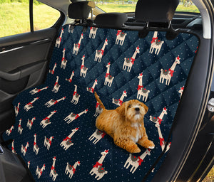 Santa Claus Llama Xmas Pattern Print Pet Car Back Seat Cover