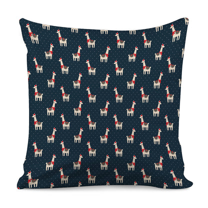 Santa Claus Llama Xmas Pattern Print Pillow Cover