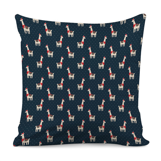 Santa Claus Llama Xmas Pattern Print Pillow Cover